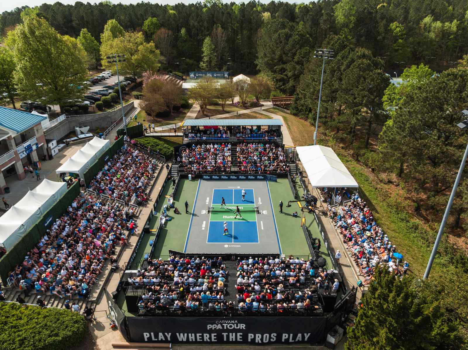 Pickleball National Championships at Cary Tennis Park under stadium lights